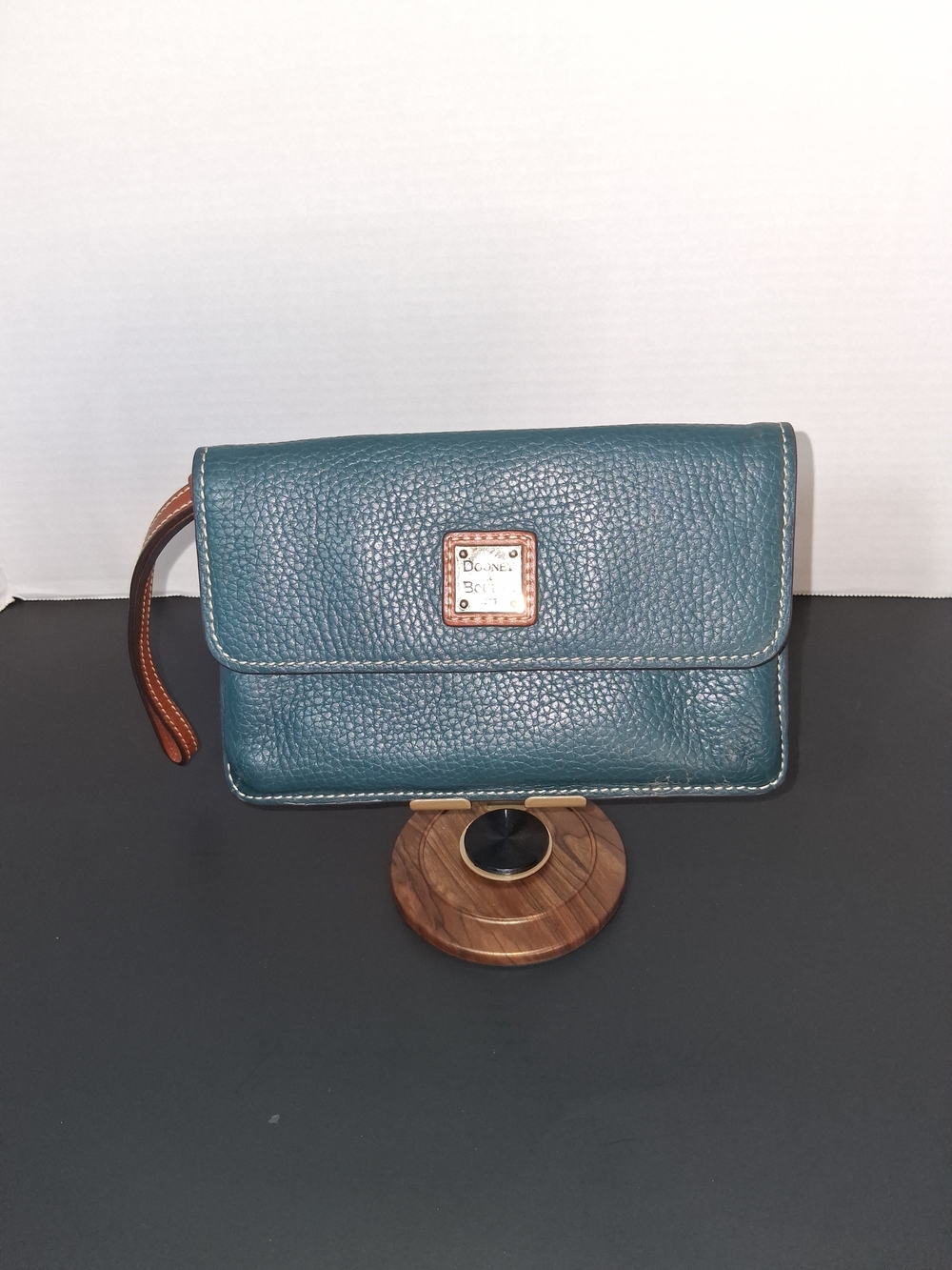 Dooney & Bourke Teal Pebbled Leather Wristlet